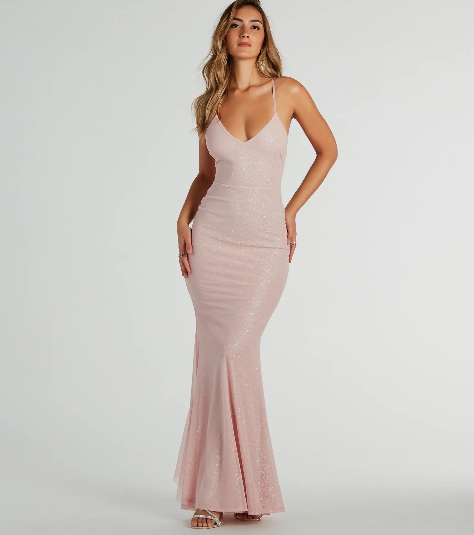 Linda Formal Glitter Ruffled Dress - Image 13