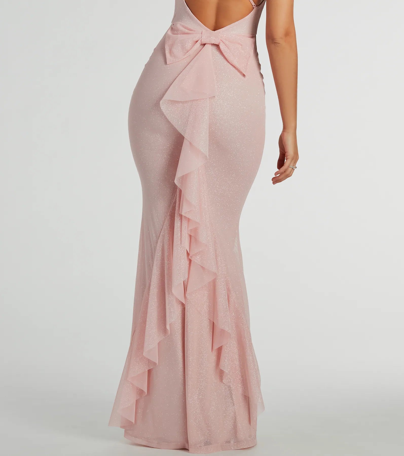 Linda Formal Glitter Ruffled Dress - Image 15
