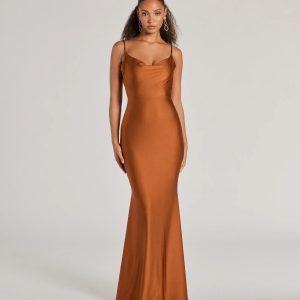 Virginia Cowl Neck Tie-Back Mermaid Formal Dress