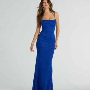 Katerina Square Neck Mermaid Glitter Formal Dress