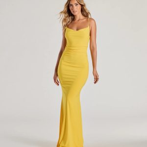 Lilliana Cowl Neck Knit Mermaid Dress