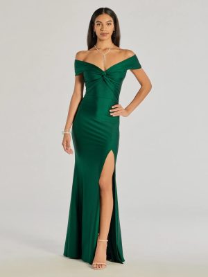 Steff Off-The-Shoulder Mermaid Slit Formal Dress
