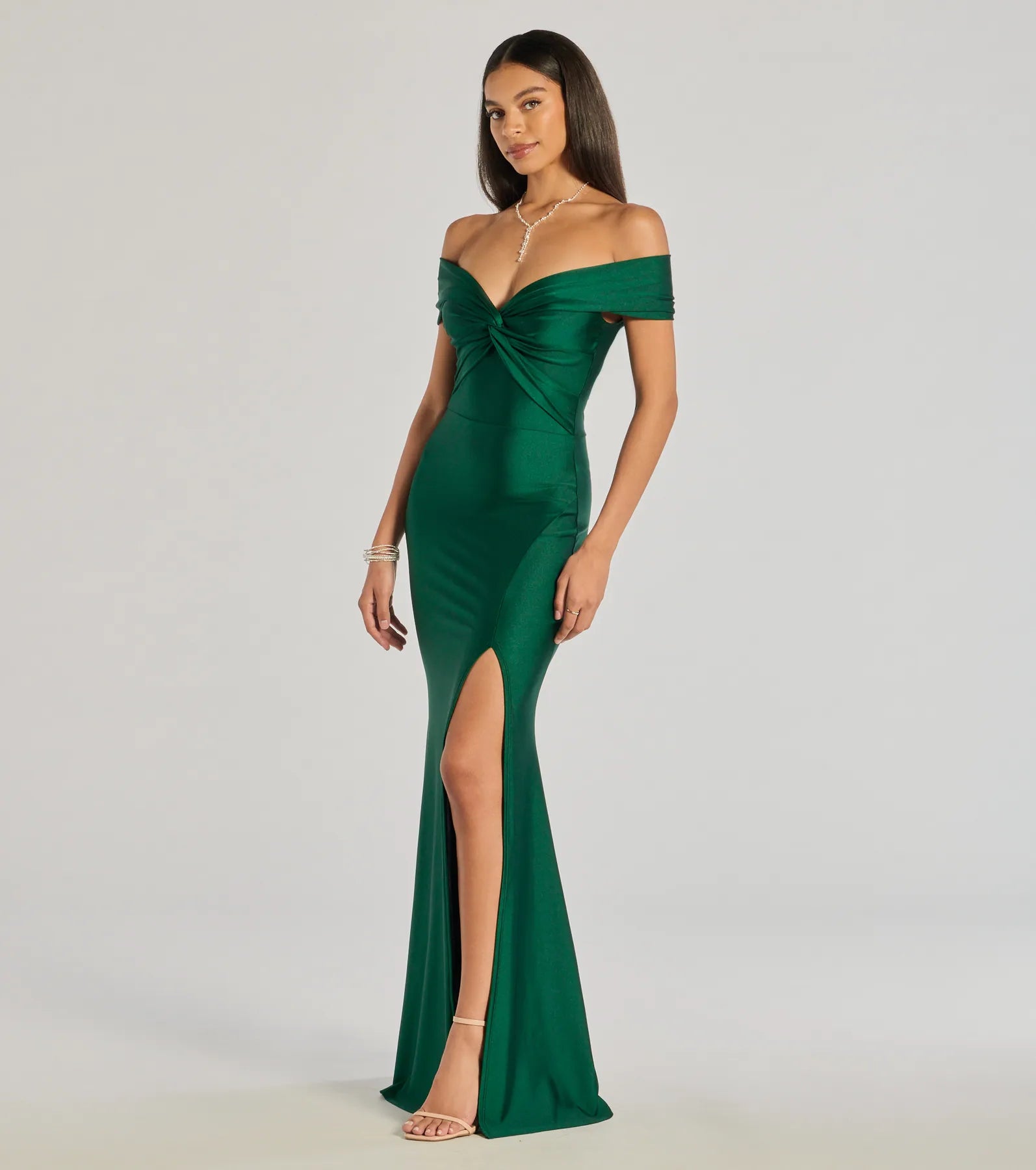 Steff Off-The-Shoulder Mermaid Slit Formal Dress - Image 4