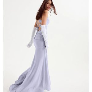 Leslie Lace-Up Mermaid Glitter Formal Dress