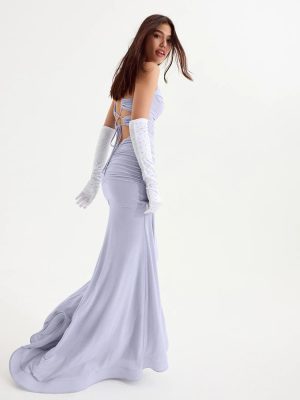 Leslie Lace-Up Mermaid Glitter Formal Dress