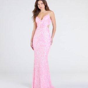 Yasmin Cutout Back Mermaid Sequin Formal Dress