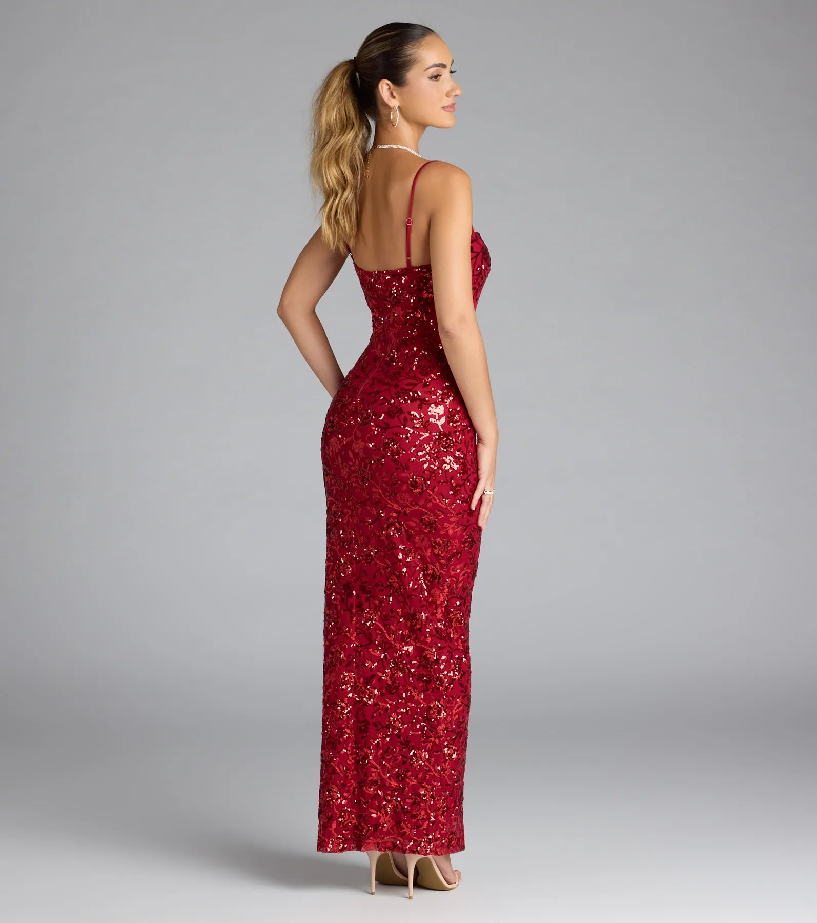 Jolie Sequin Slit Formal Dress - Image 2