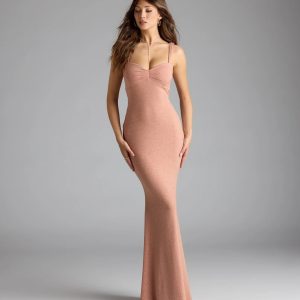 Halie Open Back Mermaid Glitter Formal Dress