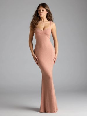 Halie Open Back Mermaid Glitter Formal Dress