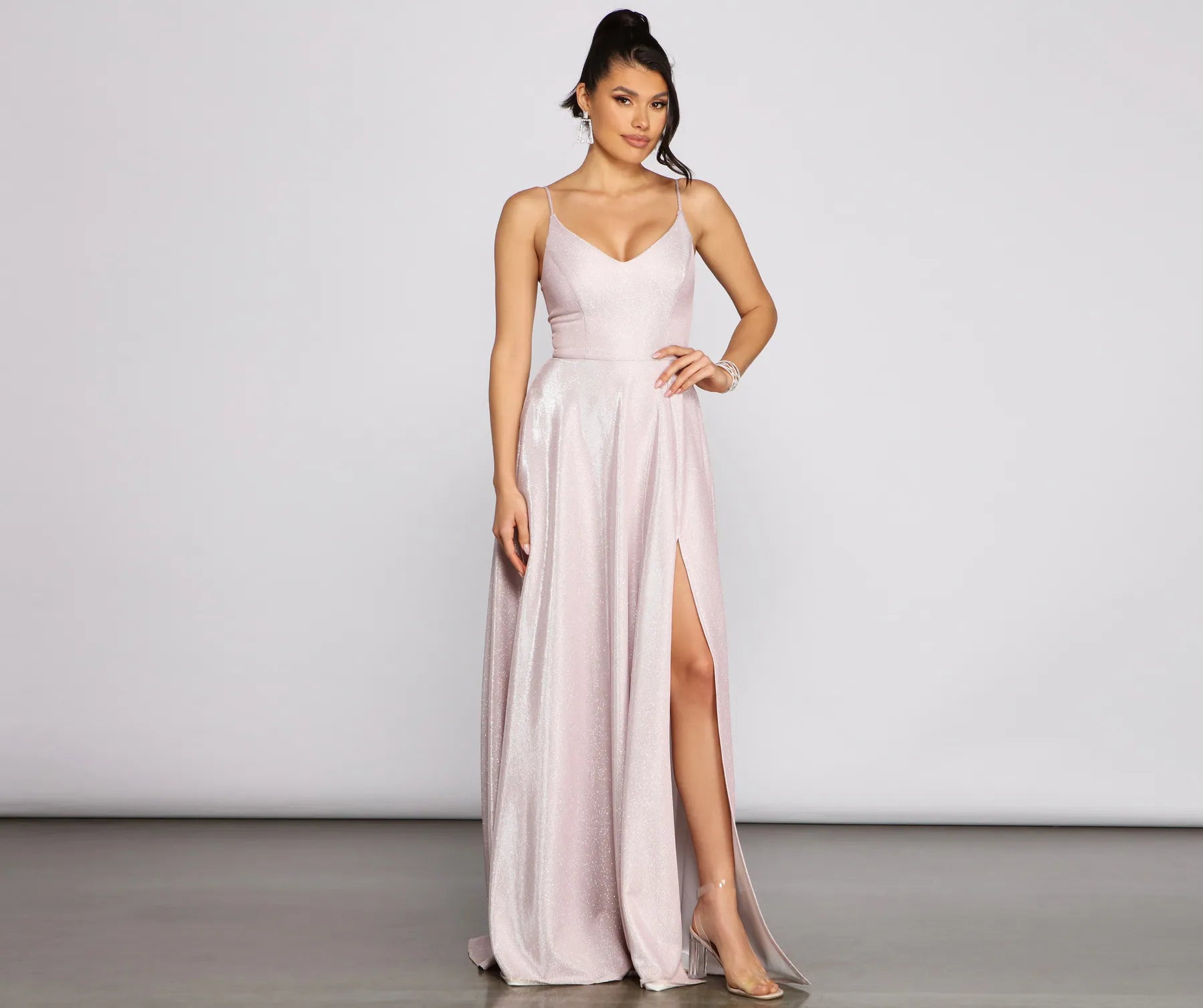 Noelle Formal Woven Glitter Ball Gown - Image 5