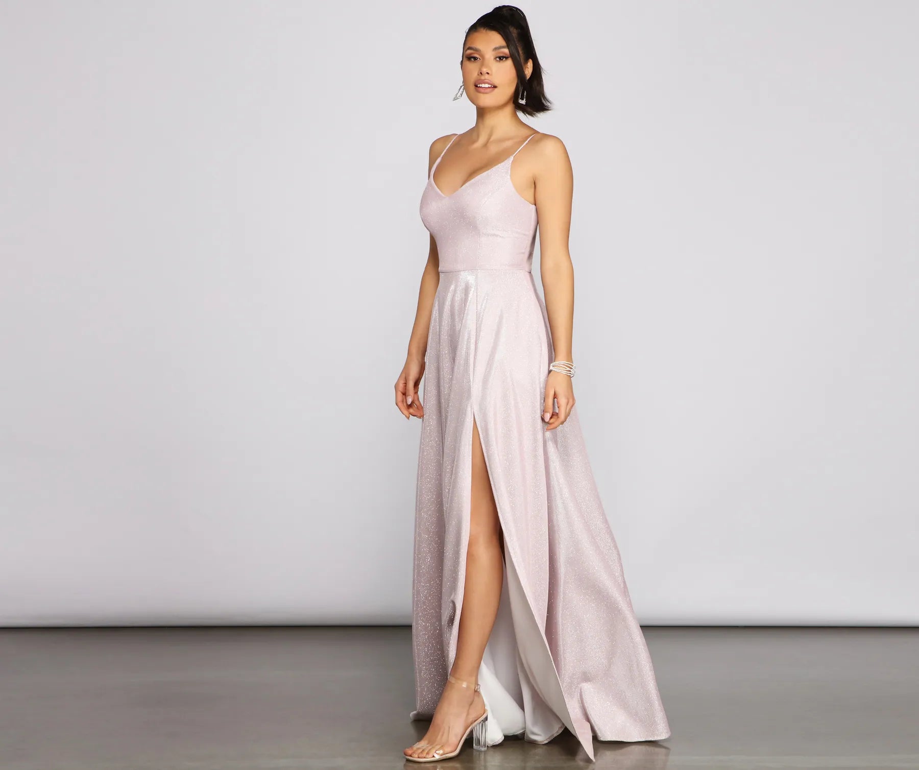 Noelle Formal Woven Glitter Ball Gown - Image 7