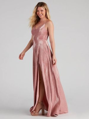 Noelle Formal Woven Glitter Ball Gown