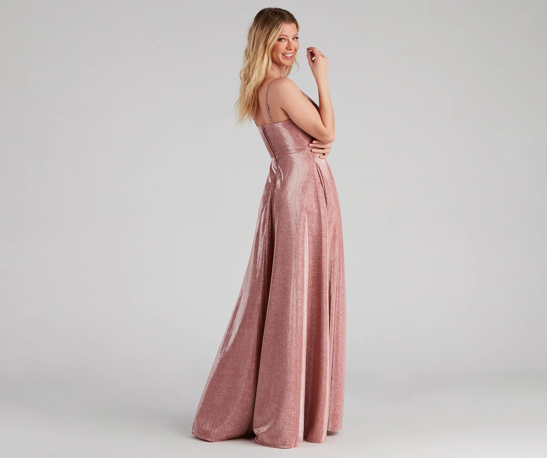 Noelle Formal Woven Glitter Ball Gown - Image 2