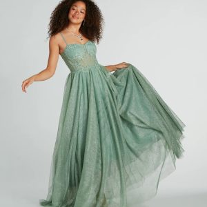 Tia Sweetheart Lace Applique A-Line Ball Gown