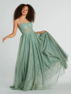 Tia Sweetheart Lace Applique A-Line Ball Gown