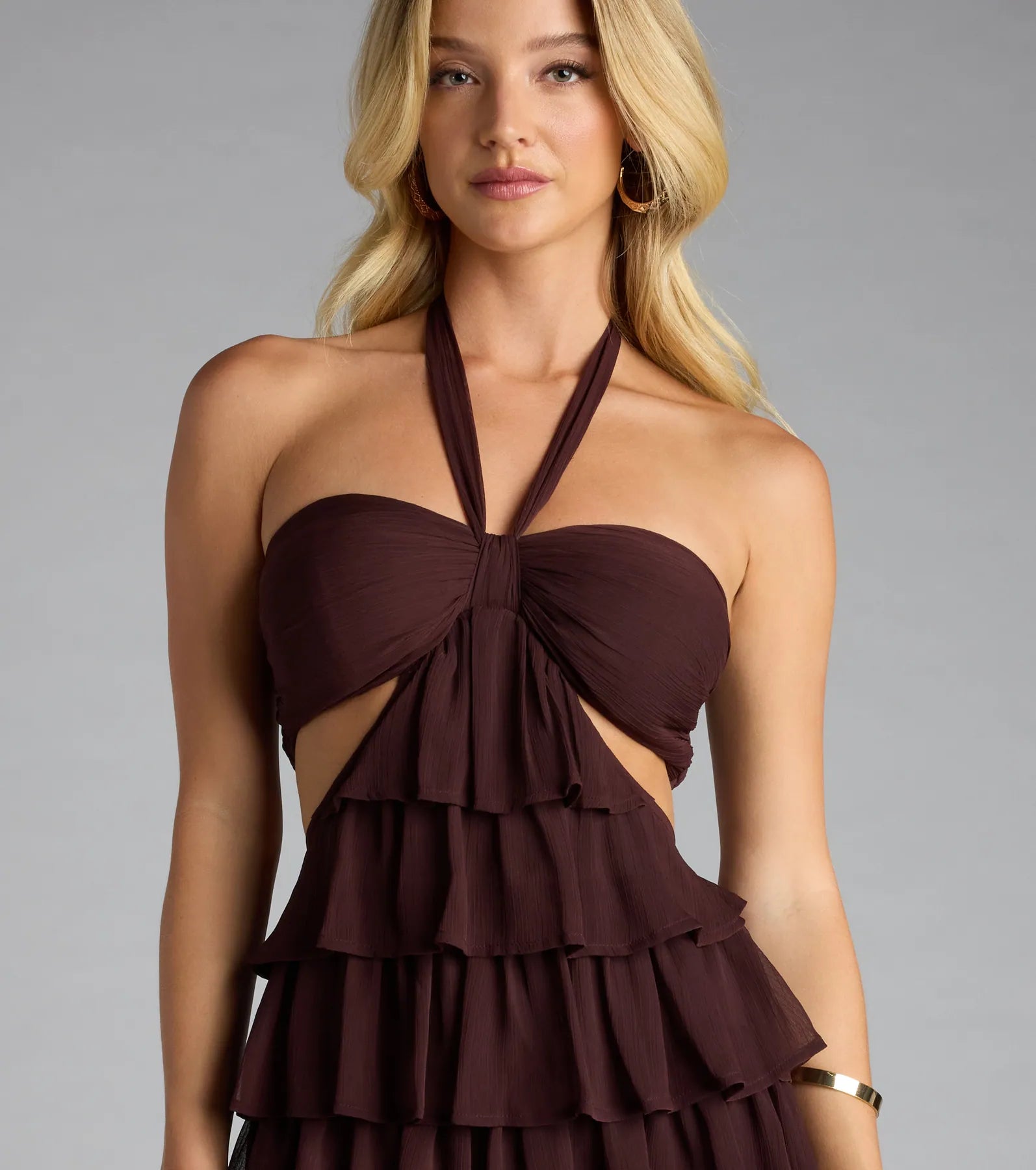 Catch Me Twirlin' Ruffle Chiffon Skater Dress - Image 8