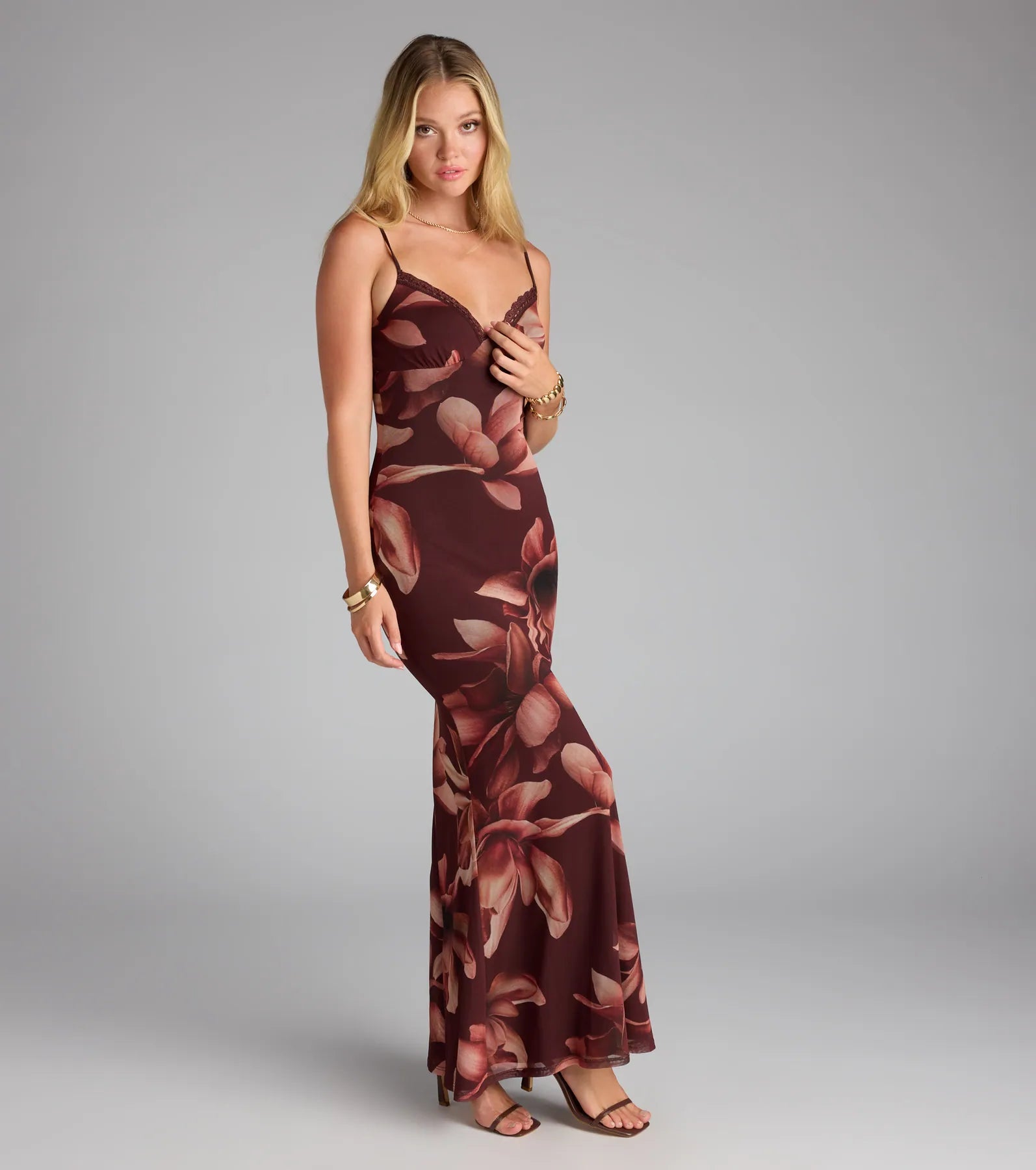 Sweet Talk Floral Mesh Maxi Dress - Image 4