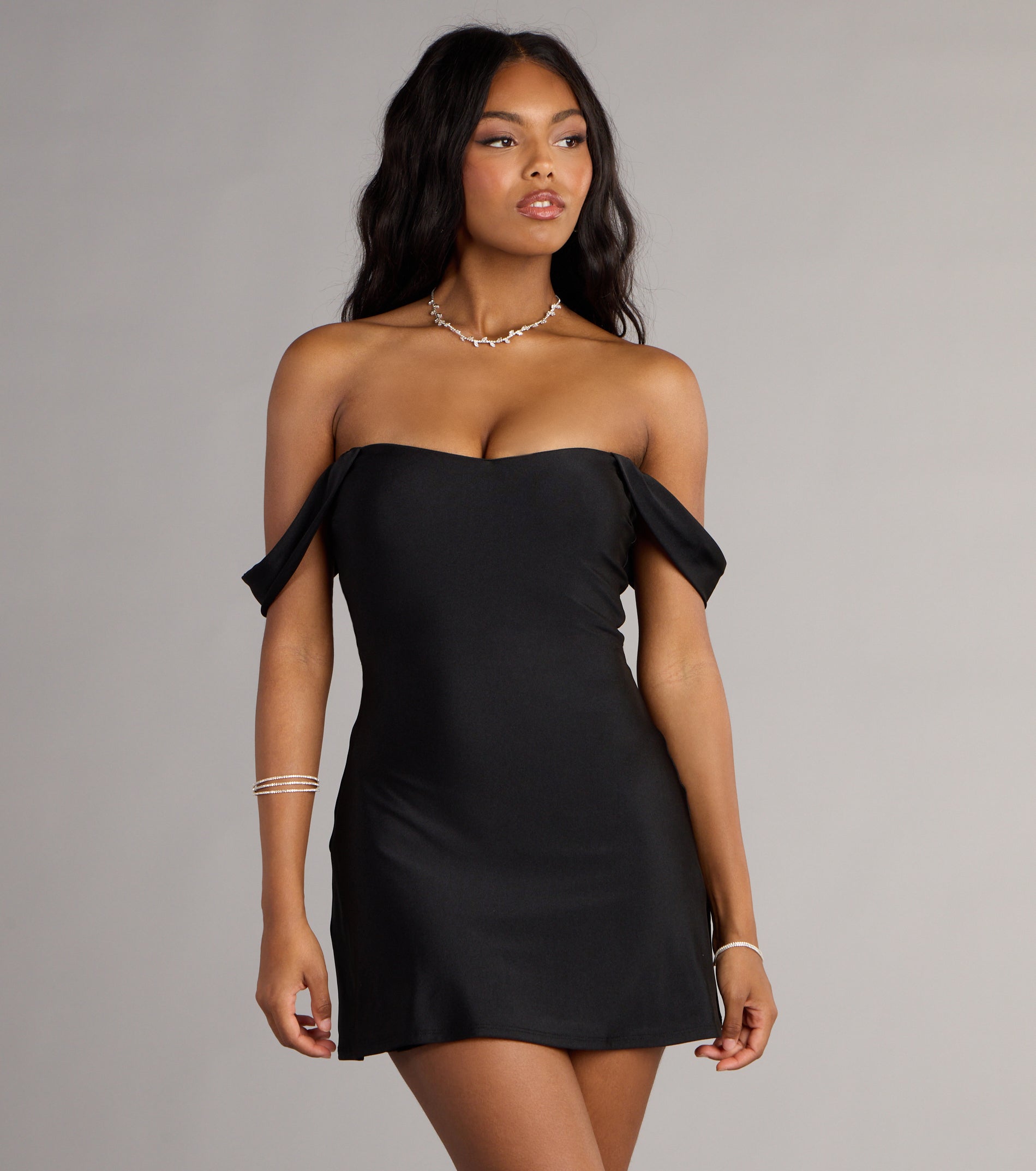 Effortless Charm Off-The-Shoulder Mini Dress