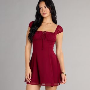 Sweet Yet Sultry Chiffon Mini Dress