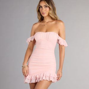 Ruffle Ready Off-The-Shoulder Mini Dress