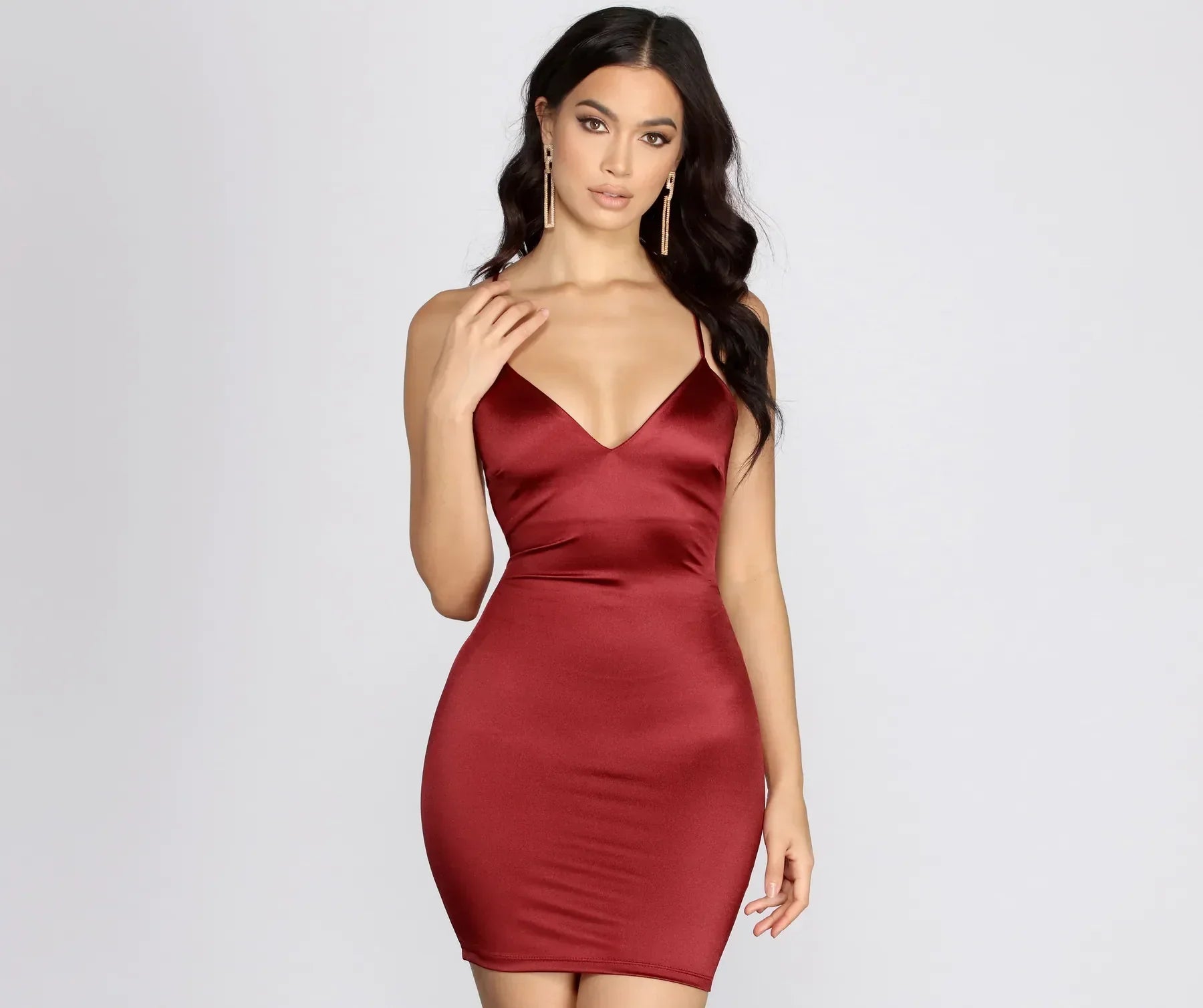 Fuego Satin Mini Dress - Image 2