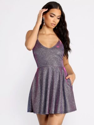 Gianna Formal Glitter Skater Dress