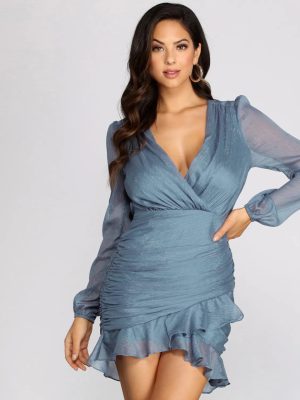 Sultry Chiffon Pleated Mini Dress