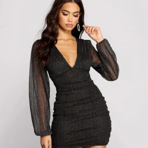All About The Glitz Mesh Mini Dress