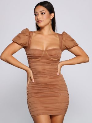 Stylish Influence Ruched Mini Dress