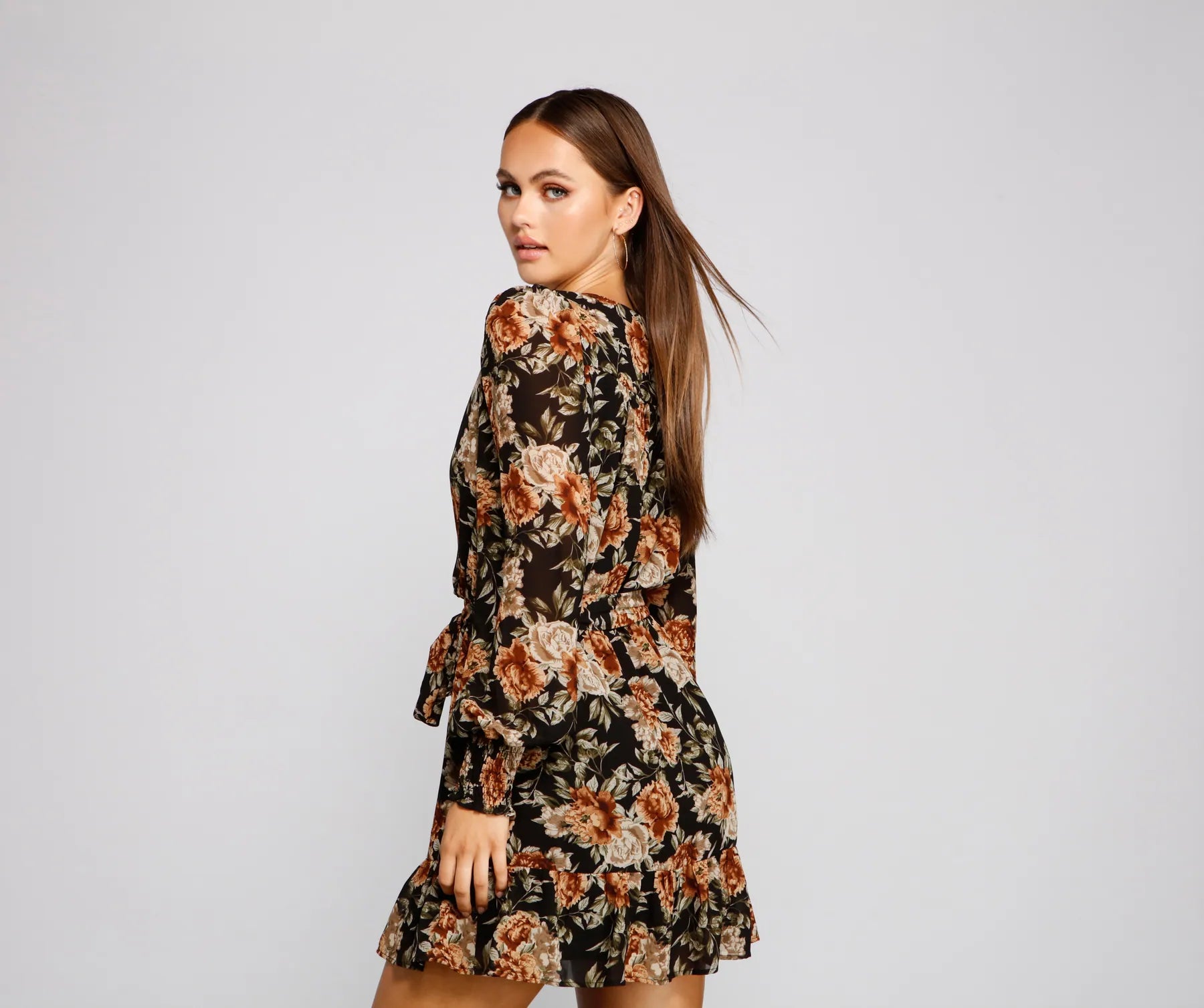 Ruffled Romance Floral Skater Dress - Image 2