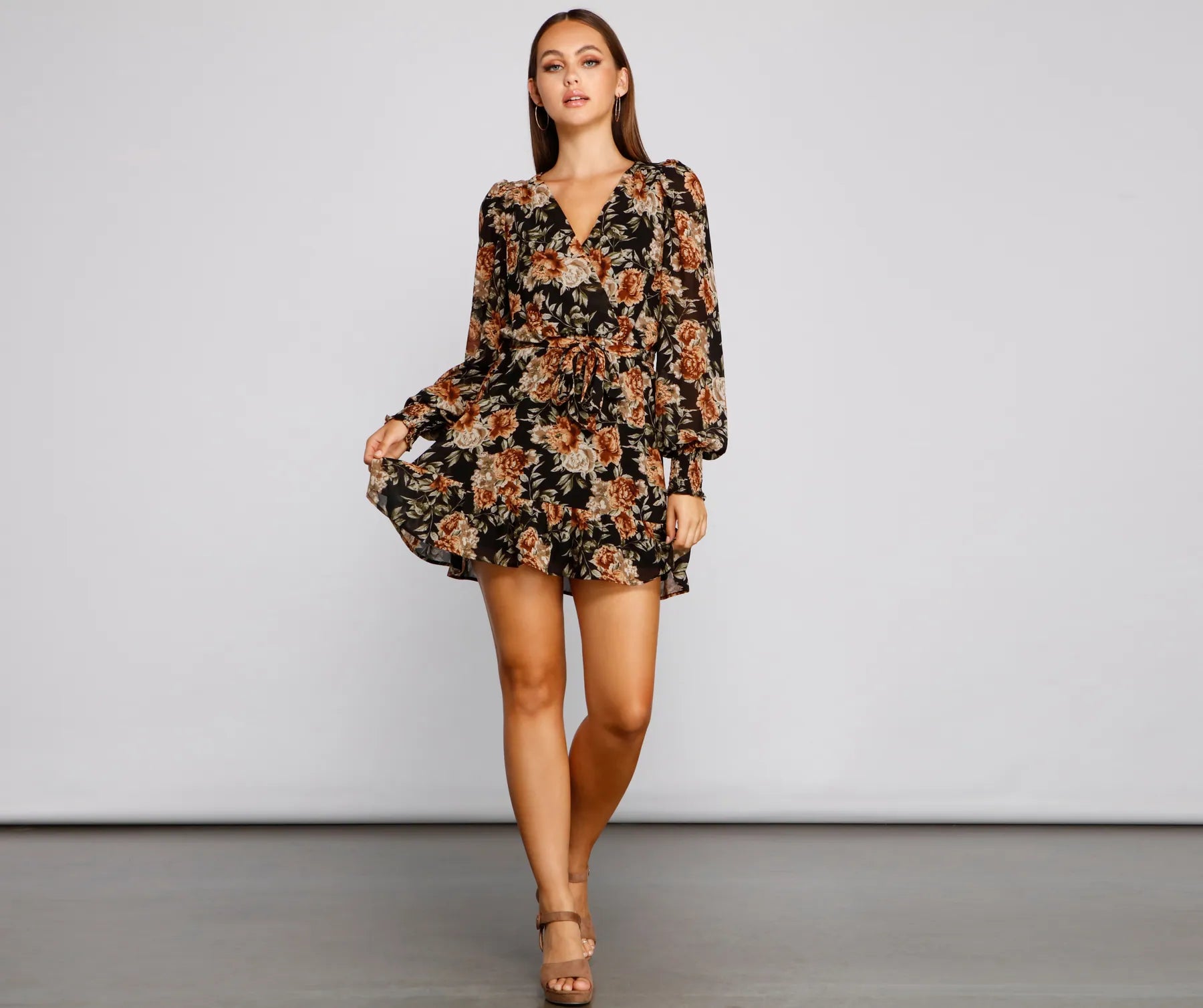 Ruffled Romance Floral Skater Dress - Image 3
