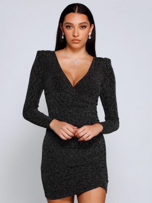 Time To Shine Glitter Mini Dress