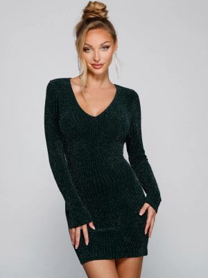 Glitzy Moment Glitter Knit Mini Dress