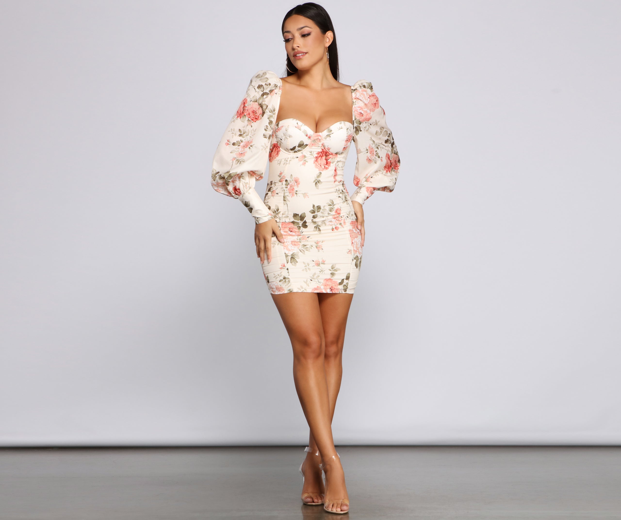 Floral Bloom Chiffon Mini Dress - Image 3