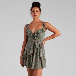 Too Sweet Floral Ruffled Skater Dress