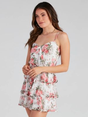 Charmed And Fab Floral Skater Dress