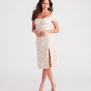 Charming Allure Floral Midi Dress