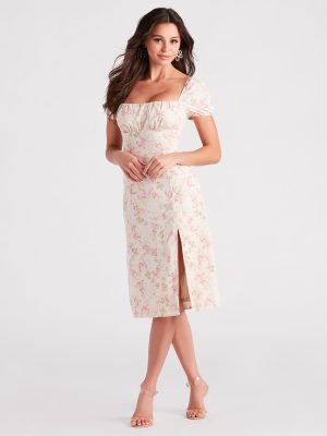 Charming Allure Floral Midi Dress