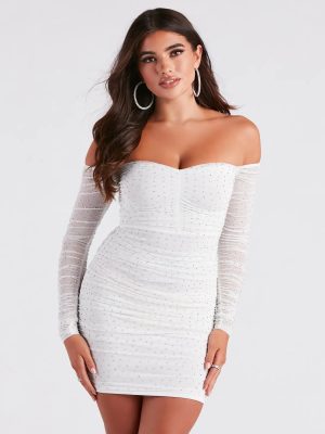 Showstopping In Rhinestone Mini Dress
