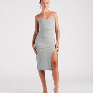 Spark My Interest Glitter Midi Dress