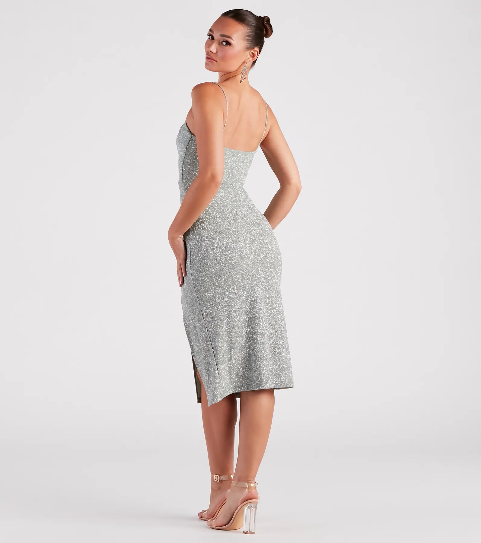 Spark My Interest Glitter Midi Dress - Image 2