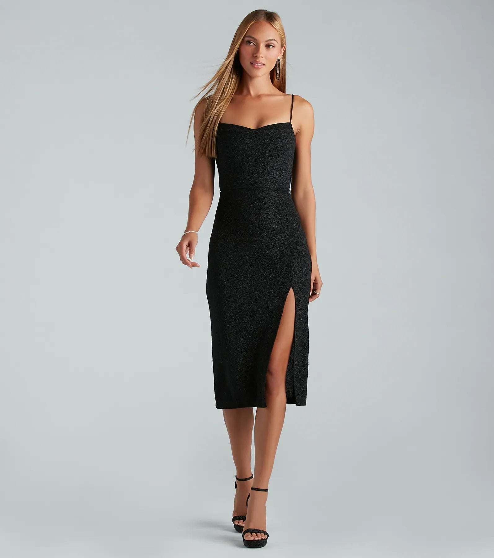 Spark My Interest Glitter Midi Dress - Image 9