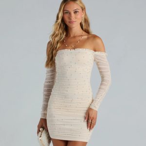 Elite Style Pearl Embellished Mini Dress