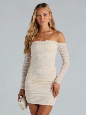 Elite Style Pearl Embellished Mini Dress
