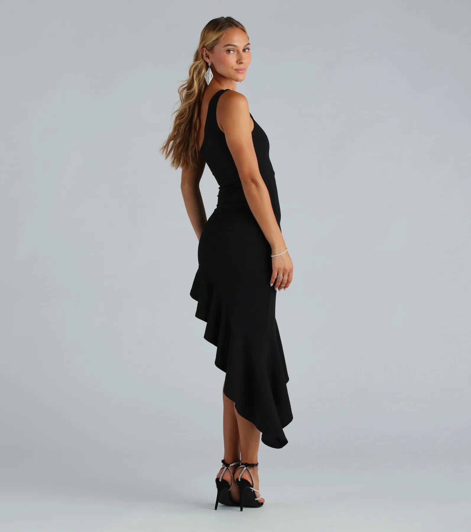 Mingle Sensation Crepe One-Shoulder Midi Dress - Image 2
