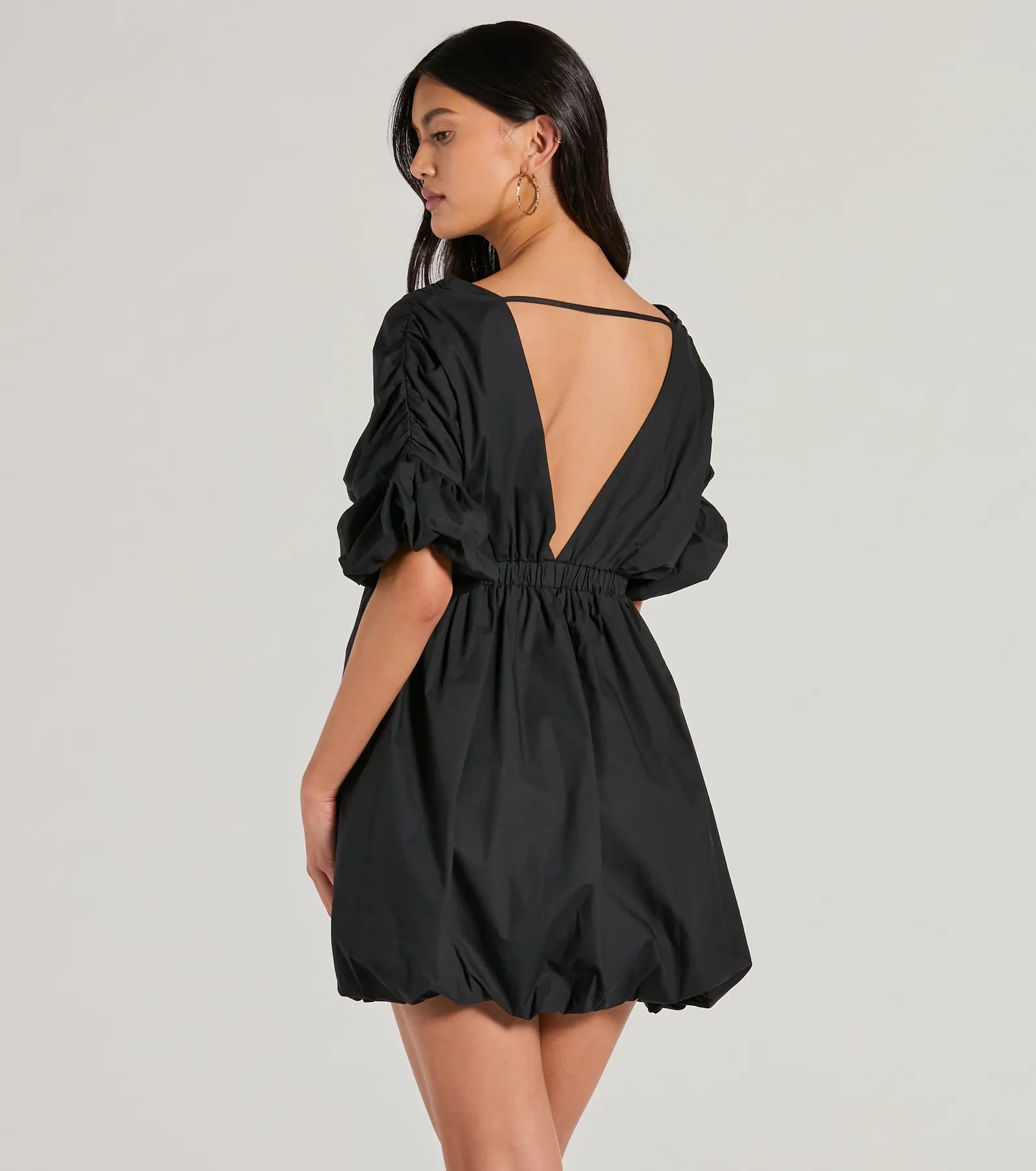 Love Game Plunge V-Neck Bubble Skater Dress - Image 2