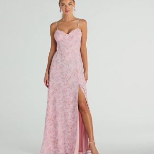 Moment Of Beauty Lace Up Floral Maxi Dress