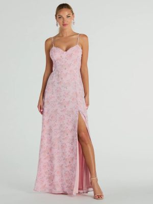 Moment Of Beauty Lace Up Floral Maxi Dress