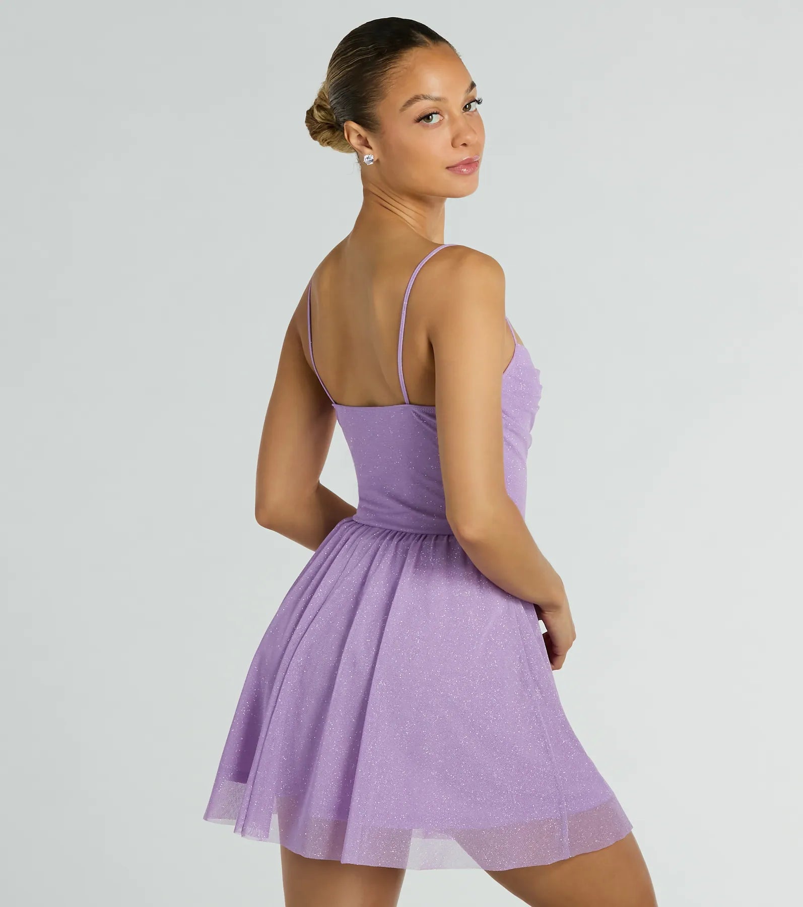 Ready To Shine Glitter Short Skater Dress - Image 6