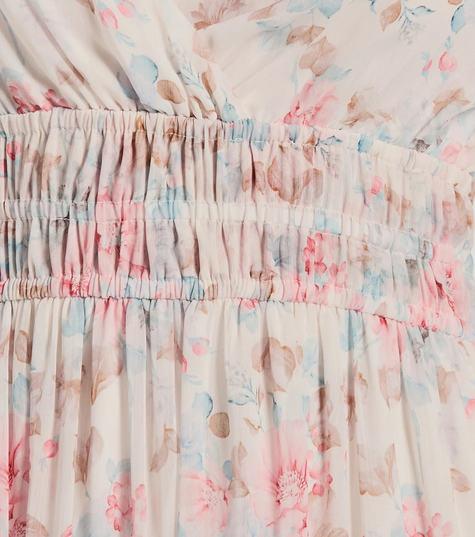 Exceptional Bliss Lace-Up Floral Chiffon Maxi Dress - Image 3